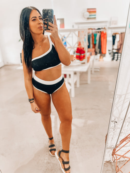Taylie One Shoulder Swim Set
