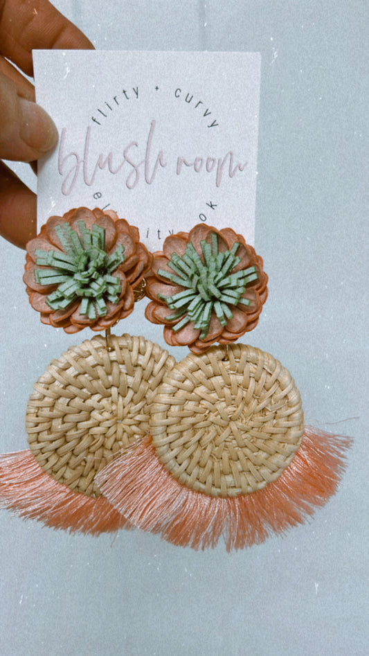 Raffia Circle Earrings