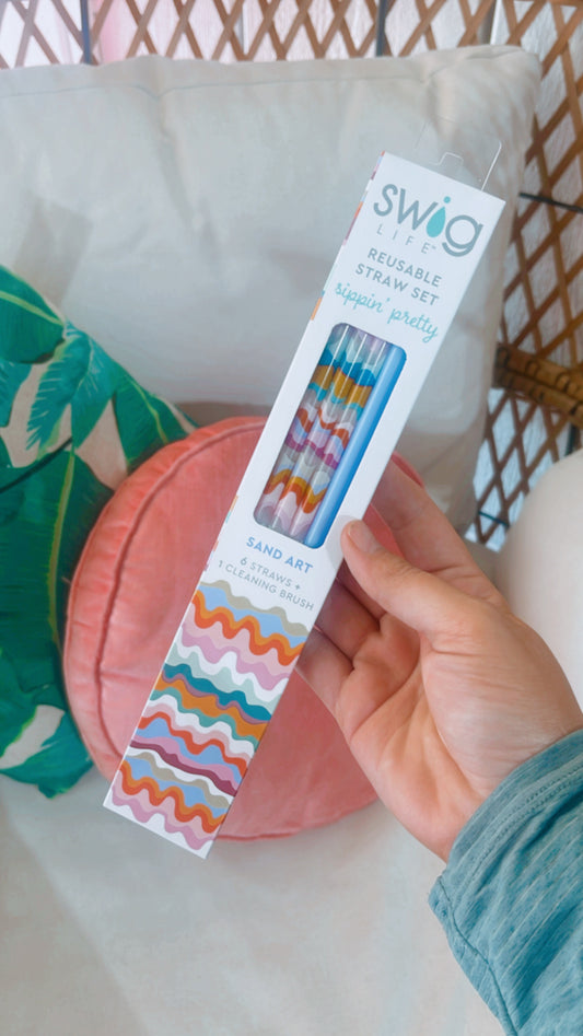 Sand Art + Hydrangea Tall Straw Set