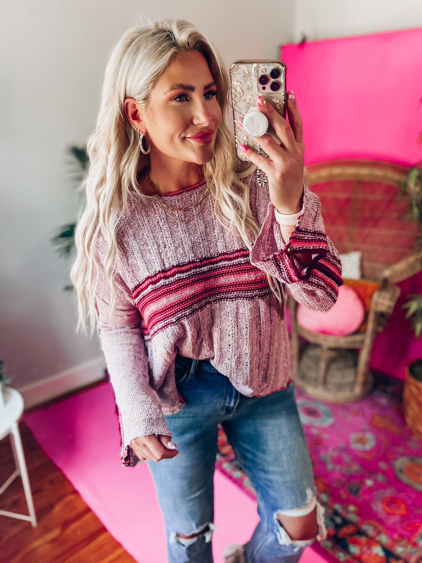 Coffee Date Striped Sweater